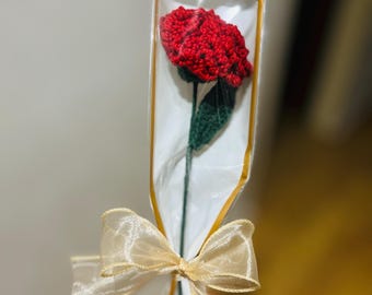 Gehäkelte Nelke – Handgemachter Blumenstrauß | Valentinstag & Jahrestag Geschenk | Mitbringsel | Handgemachte Blume| gehäkeltes geschenk
