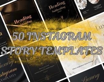 Luxury Instagram Story Templates | Gold & Black Canva Designs