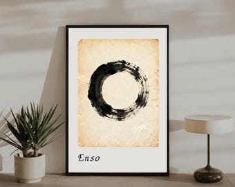 Enso Circle Print | Japanese Ink Brush, Wabi-Sabi Art