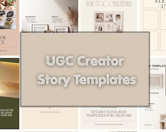 UGC Creator Instagram Story Templates | Neutral Modern Canva Layouts