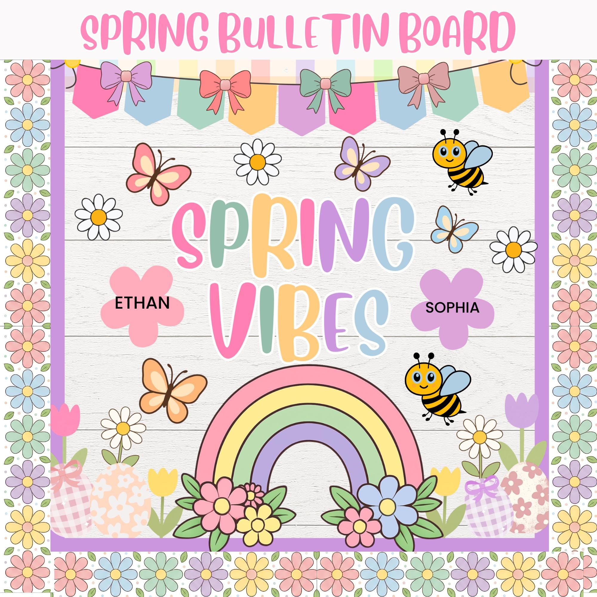 Spring Colors Board Spring Bulletin Board Kit | Spring Classroom Decor | Hello Spring ...