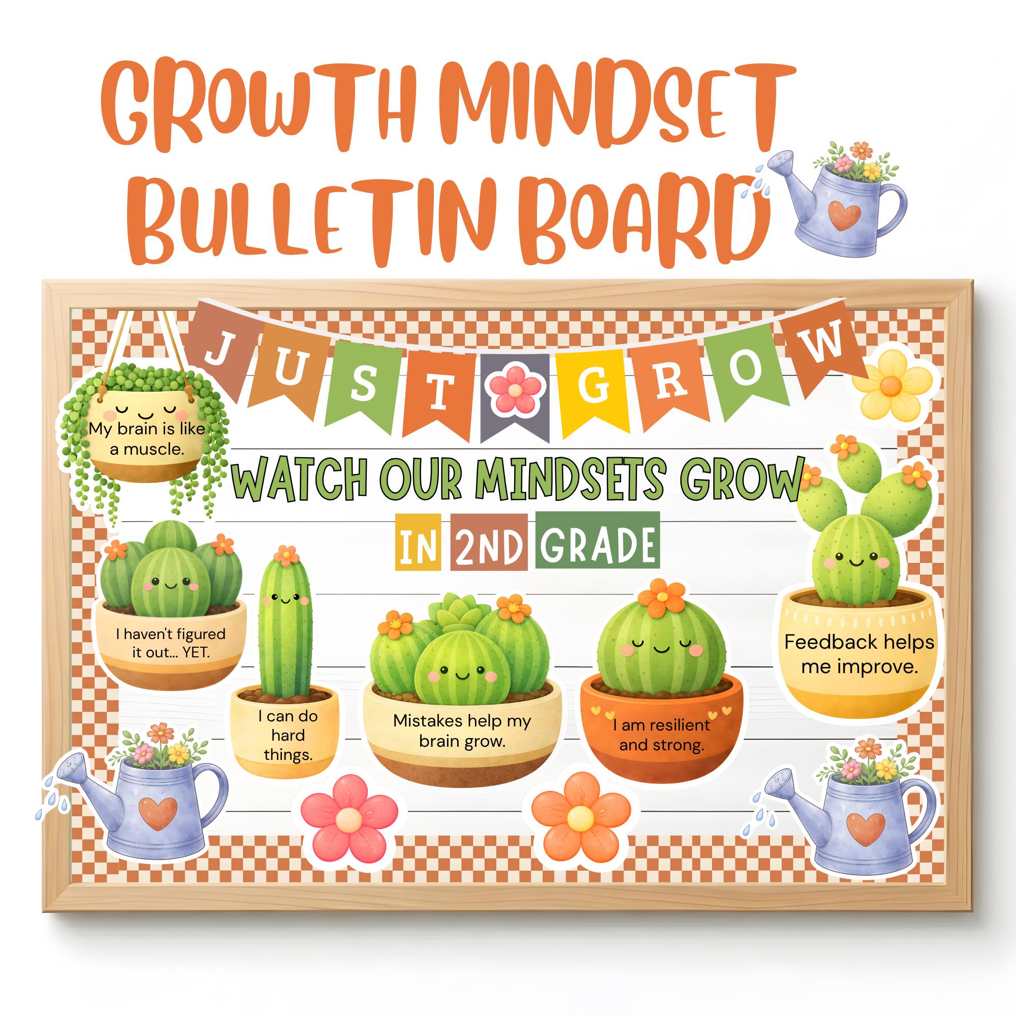 Growth Mindset Bulletin Board Kit Printable, SEL Classroom Decor ...