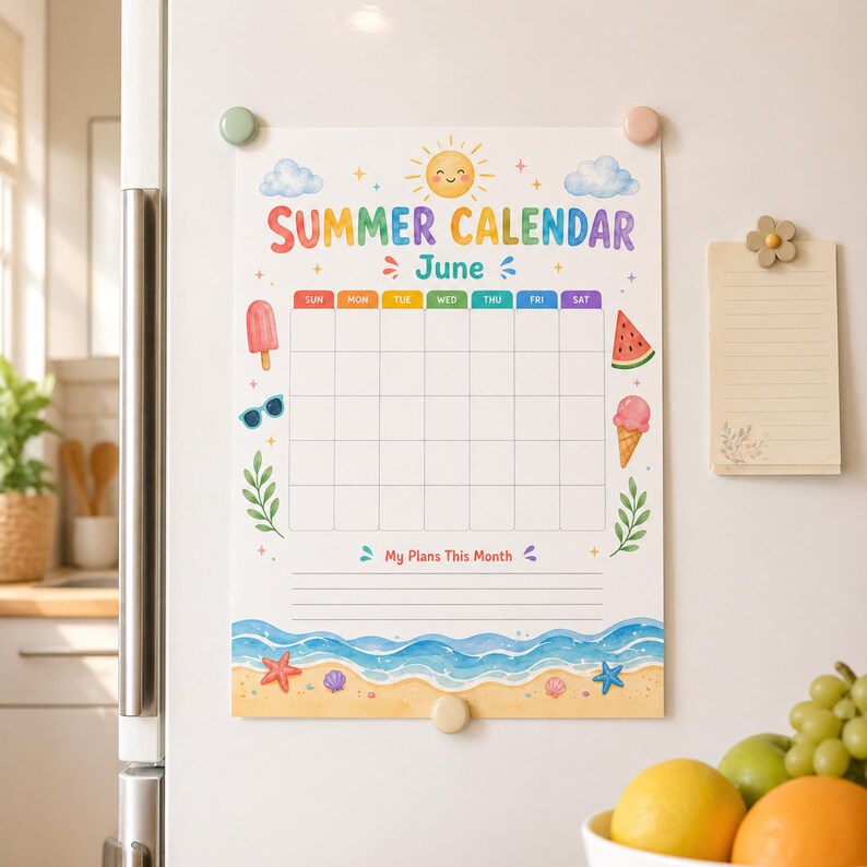 Editable Summer Bucket List Printable for Kids, Editable Canva Template ...