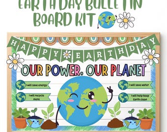 Earth Day Bulletin Board Kit, Unsere Macht Unser Planet Klassenzimmer Dekor, April Tür Display, Frühlings Bulletin Board, Recycling Thema Klassenzimmer Dekor