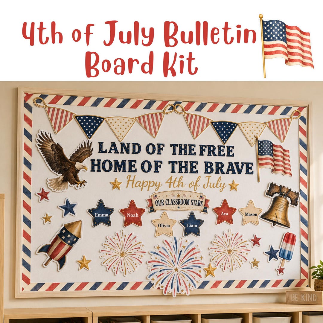 4th of July Bulletin Board Kit | Patriotic Classroom Decor ...