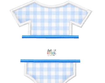 Split Onesie Appliqué Embroidery File | Baby Bodysuit Machine Applique | Beginner Friendly Embroidery Design