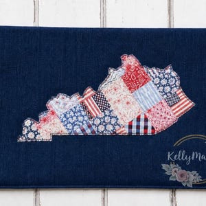 Poszewka na poduszkę Kentucky Porch: Americana Patchwork Pattern (12x20 Navy)