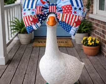 Lazo patriótico de ganso para porche / Decoración extragrande hecha a mano para el 4 de julio