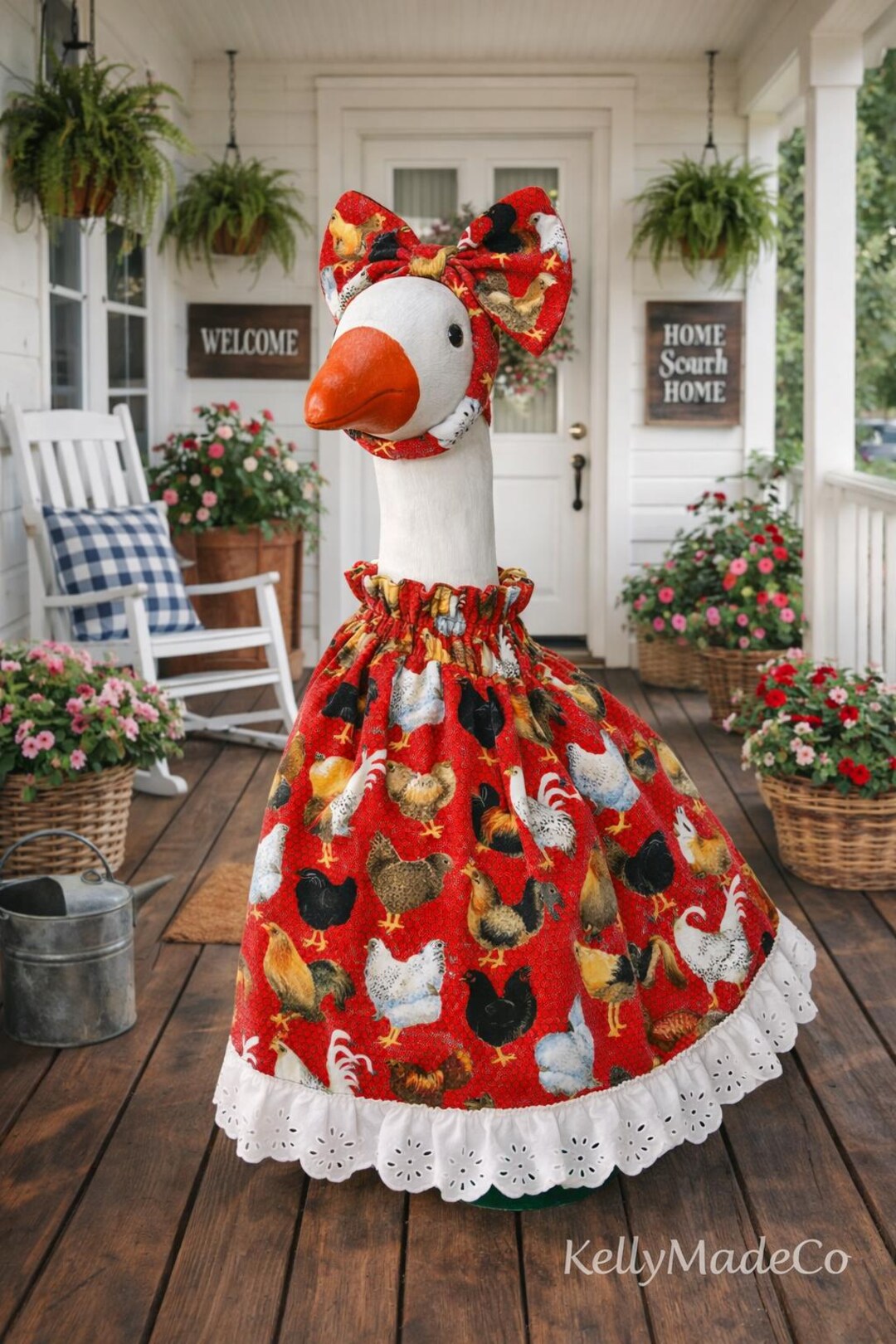 Rooster Robe Handmade Summer Chicken Rooster Goose Dress and Bow – Fits 10-29 Inch ...