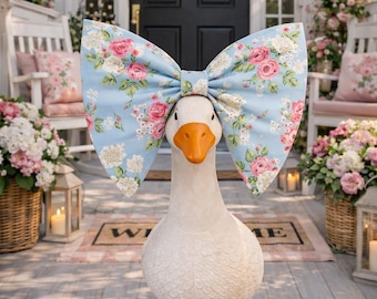 Lazo floral extragrande con forma de ganso / Decoración de porche hecha a mano, opción de monograma