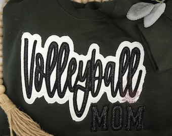 Sudadera con apliques de mamá de voleibol / Espíritu de equipo del día del juego