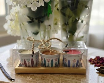 Arabic Coffee Candle Gift Set, Color-Changing Soy Wax, Cardamom Rose Oud Vanilla