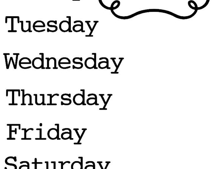 Menu & Days of the Week - Etsy