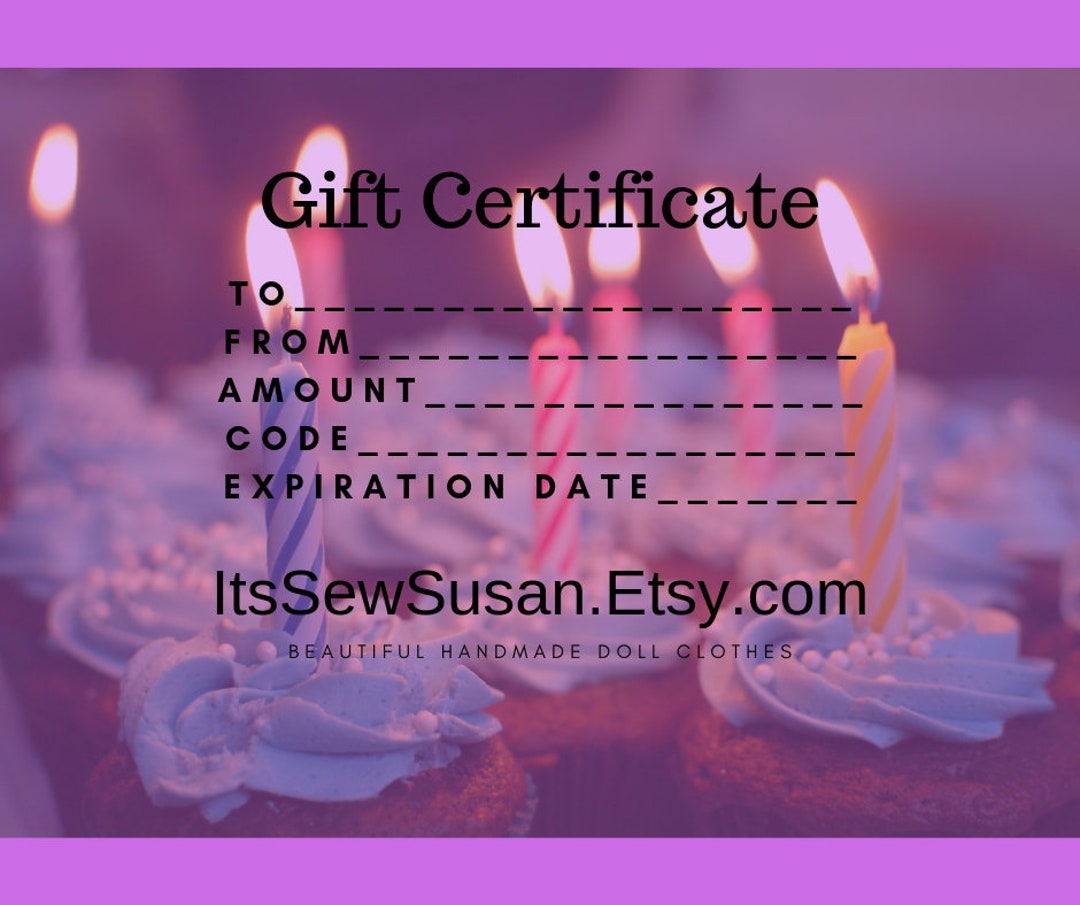 E Gift Certificate, Gift Card, Store Credit, Etsy Shop Gift Card, Last