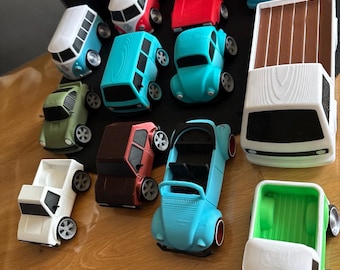 Getoonte Volkswagen Modell aus dem 3D Drucker Tooned