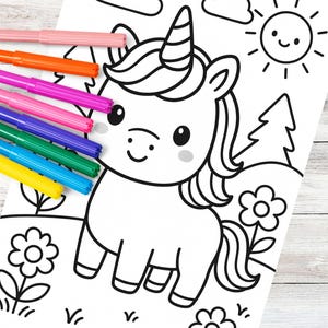Unicorn Coloring Page instant download PDF