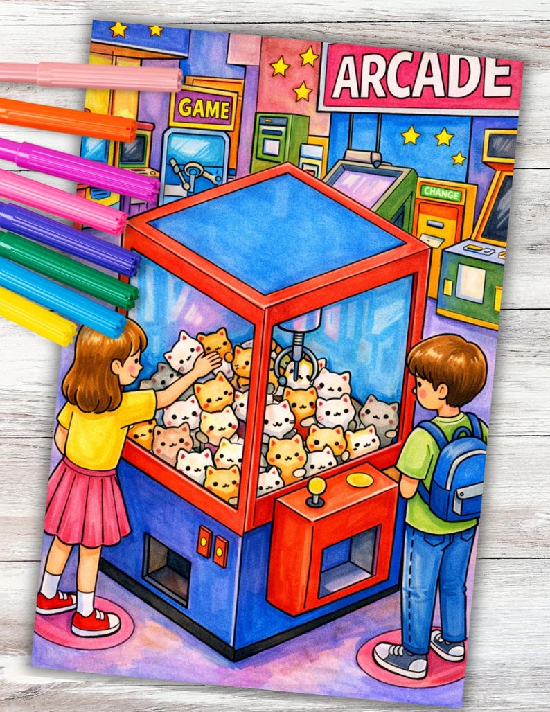 Claw Machine Coloring Page Instant Digital Download PDF Printable ...