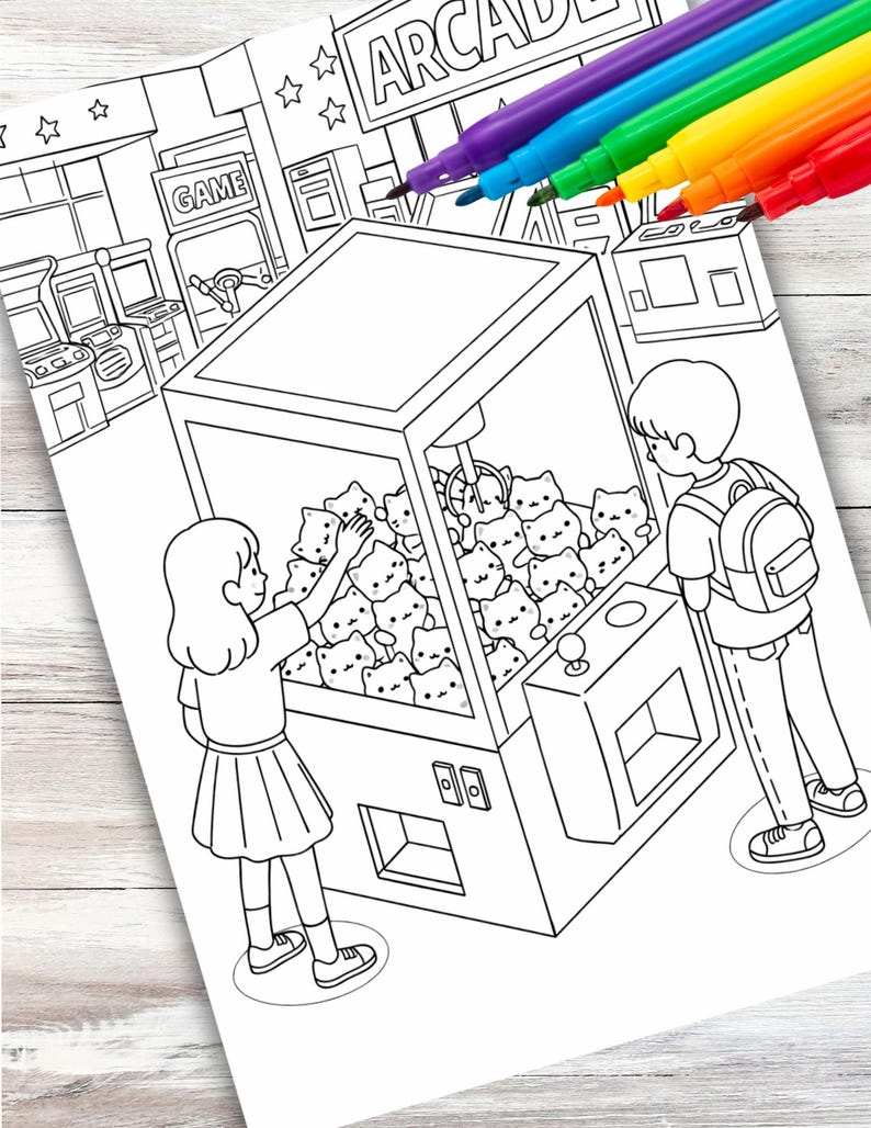 Claw Machine Coloring Page Instant Digital Download PDF Printable ...