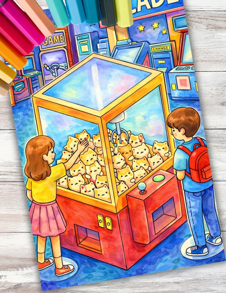 Claw Machine Coloring Page Instant Digital Download PDF Printable ...