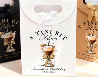Bolsas de regalo de cumpleaños personalizadas, bolsas de regalo de agradecimiento de papel kraft personalizadas, bolsas de regalo para fiestas de cumpleaños número 21, 30 y 40, bolsas de regalo reciclables.