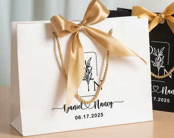 Bolsas de bienvenida - Bolsas de regalo para bodas - Bolsas personalizadas con iniciales para la fiesta nupcial - Bolsas de regalo para baby shower - Bolsas de obsequios navideños - Bolsas para la fiesta nupcial