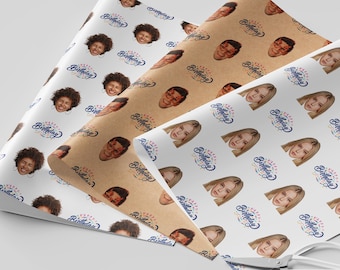 Custom Face Wrapping Paper, Personalized Birthday Wrapping Paper, Wrapping Paper with Photo, Birthday Wrapping Paper, Personalised Gift Wrap