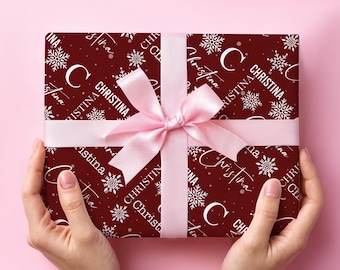 Aangepaste kerstcadeauverpakking, gepersonaliseerde naaminpakpapier, kerstcadeauverpakking, inpakpapier voor kinderen, unieke cadeauverpakking, feestelijke cadeauverpakking