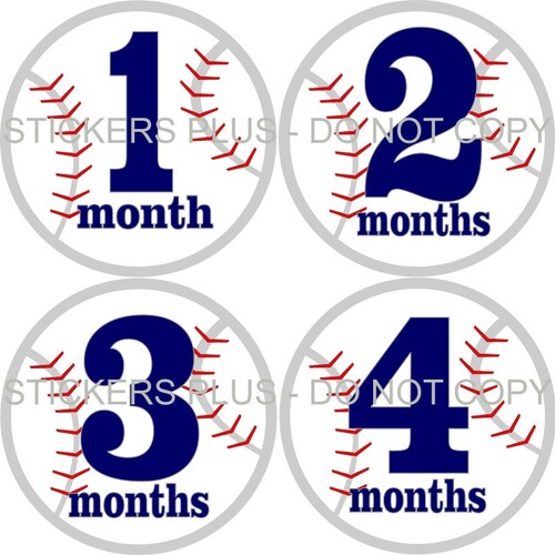 FREE GIFT! Monthly Baby Boy Milestone Stickers, Baby Month Stickers, Milestone Stickers, Baby Boy Nursery Decor, Sports, Baseball
