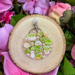 Matcha Keyring- Coquette Matcha Gift, matcha lover, matcha bag accesory, keys accesory, kawaii gift