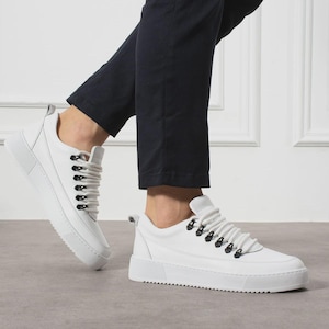 22byMali Malibu Men’s Handmade Leather Sneakers | Minimalist Casual Shoes | Premium Everyday Footwear 38-47
