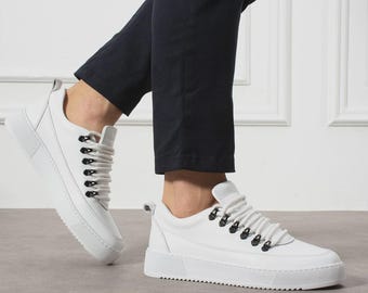 22byMali Malibu Men’s Handmade Leather Sneakers | Minimalist Casual Shoes | Premium Everyday Footwear 38-47