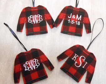 Christmas Ornament Stocking Name Tag Buffalo Plaid Christmas Gift Name Tag Reusable Name Tag