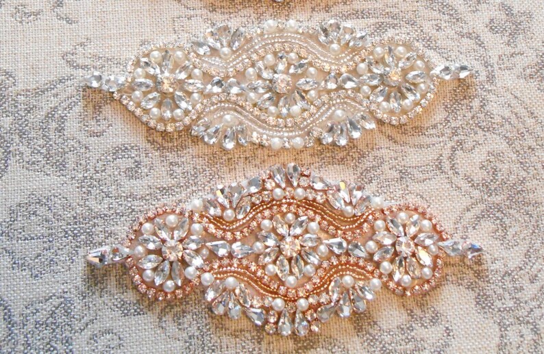 NO SLIP Wedding Garter Set MONOGRAM Option Lingerie Lace Rhinestones and Pearls Setting Bridal Garter Set