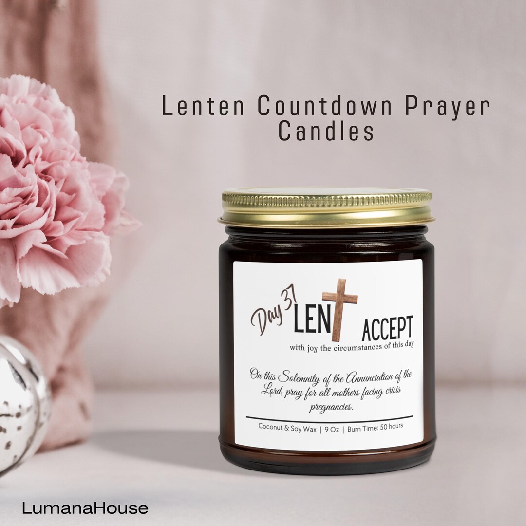 Lenten Countdown Prayer Candle: 40 Days Catholic Devotional Activity ...