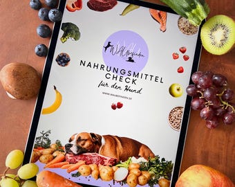 Lista de alimentos para perros en PDF - ¿Qué puede comer mi perro? Alimentos tóxicos y saludables, BARF, superalimentos, nutrición canina. Descargar.