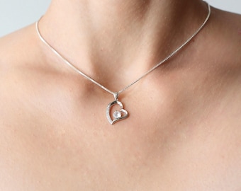 Beautiful Amethyst Open Heart Necklace - Sterling Silver, 18-Inch Chain, Perfect Gift For Women & Bridesmaids