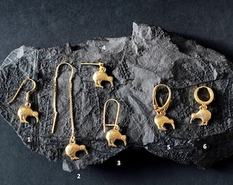 Sterling Silver Kiwi Bird Earrings – Gold Plated New Zealand Bird Jewelry, Unique Kiwi Gift for Bird Lovers, Perfect NZ Animal Lover Gift