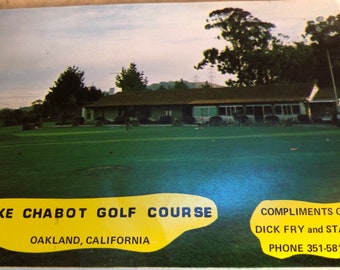 Lake Chabot Golf Course Oakland California Souvenir Tee Time Dick Fry vintage 1960s 1970s