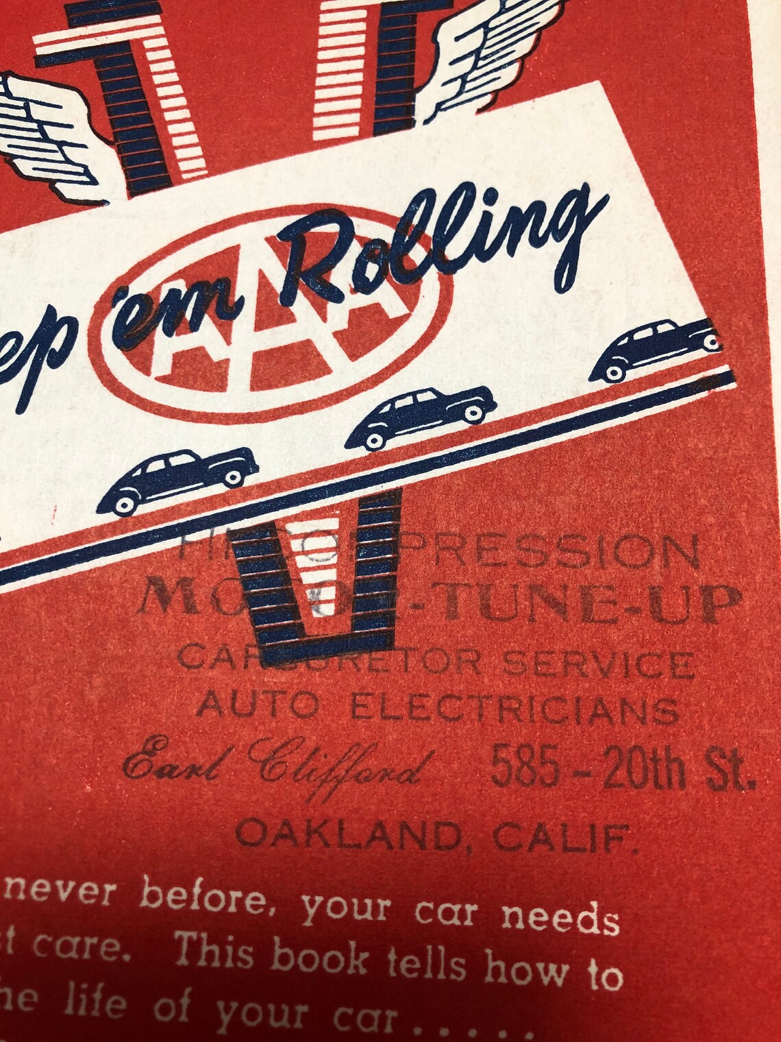 American Automobile Association AAA 1943 Manual Oakland CA Earl