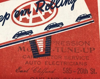 American Automobile Association AAA 1943 Manual Oakland CA Earl Clifford Keep em Rolling