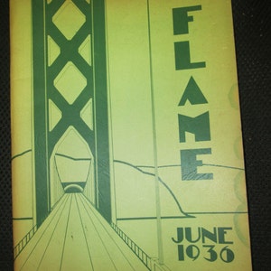 Vintage Oakland California Flame 1936 Fremont High School Yearbook Millie Morton student School Annual B & W photos classmates autographs