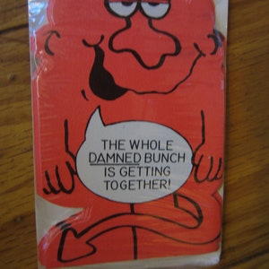 Vintage American Greetings Devil Party Invitations The Whole Damned Bunch is Getting Together kitschy cards image 1