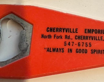 Vintage Cherryville Emporium South Carolina Liquor Store souvenir bottle opener Barware Bartender Spirits Retro promotion