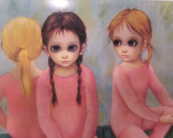 Walter Keane Margaret Keane Big Eye Girls "The Ballet Class" Blank Greeting Card Sad Eyes 1963, 1985 kitschy dancing girls Mid Century Mod