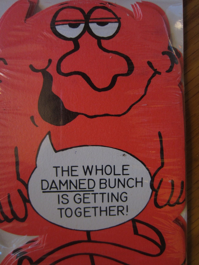 Vintage American Greetings Devil Party Invitations The Whole Damned Bunch is Getting Together kitschy cards image 3