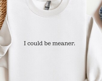 I Could Be Meaner Sweatshirt, Sarcastic Hoodie, Funny Gift, Funny Humor Sweatshirt, Mean Girl Energy, Sarcasm Shirt, Sarcastic Sweatshirt