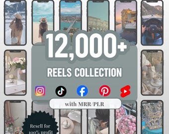 12.000 Filmrollen Kollektion | Viral ästhetik und Luxus Videos | Digitales Marketing-Bundle | Canva Bearbeitbar | PLR & MRR | Passives Einkommen Inhalt