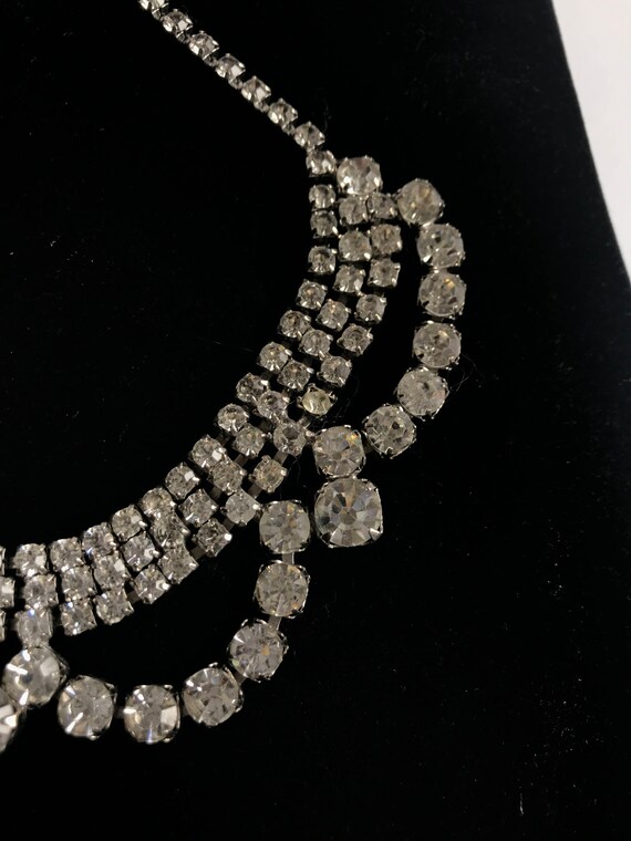 Vintage Rhinestone Necklace Wedding Jewelry Beaut… - image 6