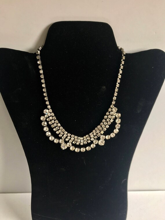 Vintage Rhinestone Necklace Wedding Jewelry Beaut… - image 4