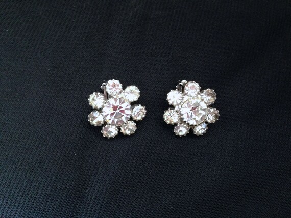 Rhinestone Clip On Earrings Gorgeous Wedding Earrings Vintage